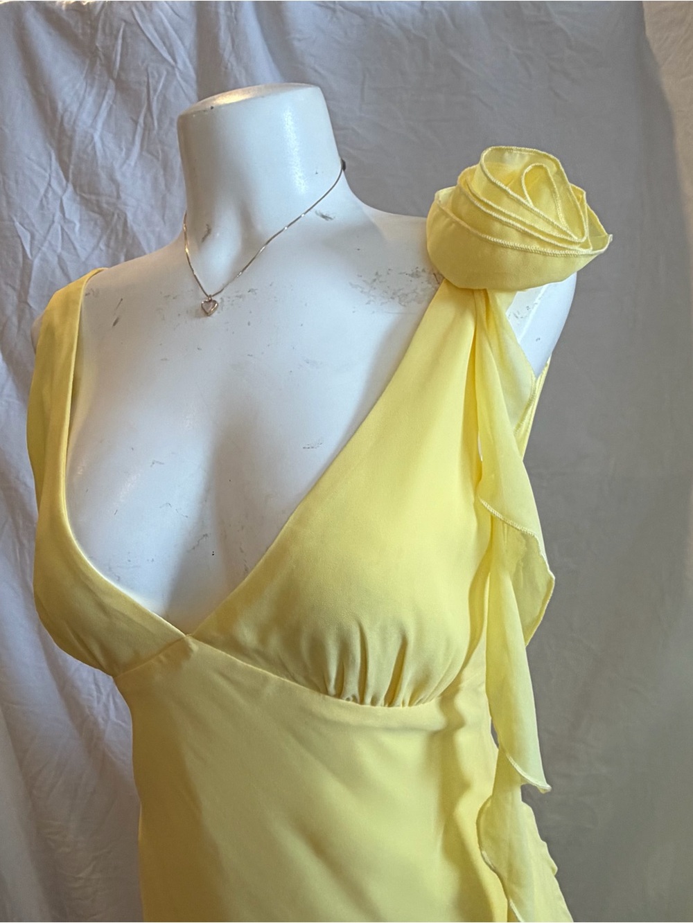 Wildfox Yellow One-Shoulder Ruffle Mini Dress - Picture 6 of 8